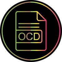 ocd archivo formato línea degradado debido color icono diseño vector