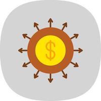 Budget Spending Flat Curve Icon Design vector