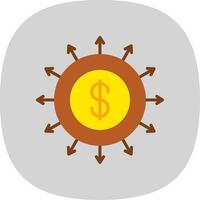 Budget Spending Flat Curve Icon Design vector