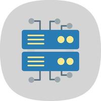 Database Architecture Flat Curve Icon Design vector