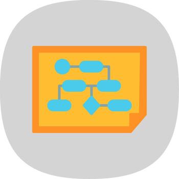 trabajo fluir proceso plano curva icono diseño vector