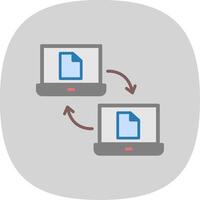 Data Sharing Flat Curve Icon Design vector