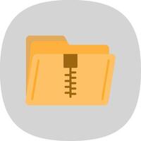 Zip Folder Flat Curve Icon Design vector