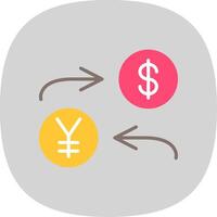 Currency Exchange Flat Curve Icon Design vector