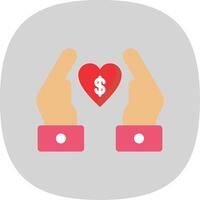 Chrity Donation Flat Curve Icon Design vector