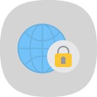 Global Security Flat Curve Icon Design vector