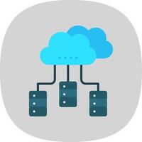 Distributed Database Flat Curve Icon Design vector