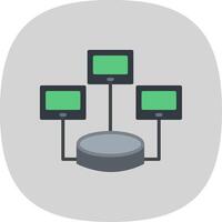 Distributed Database Flat Curve Icon Design vector