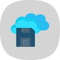 Save To Cloud Flat Curve Icon Design vector