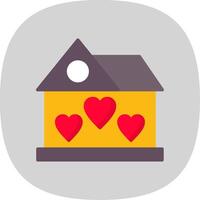 Dream House Flat Curve Icon Design vector