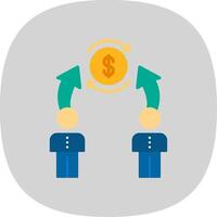 Synergy Flat Curve Icon Design vector