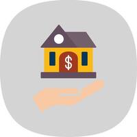 Buy A house Flat Curve Icon Design vector