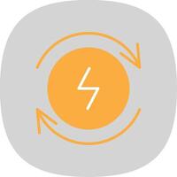 Electricity Flat Curve Icon Design vector