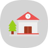 Cottage Flat Curve Icon Design vector