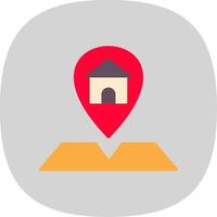 Location Flat Curve Icon Design vector