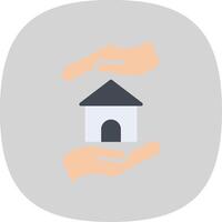 Home Insurance Flat Curve Icon Design vector