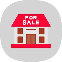 Home For Sale Flat Curve Icon Design vector