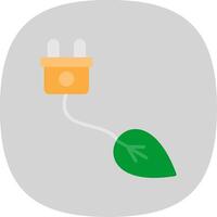 Eco Electricity Flat Curve Icon Design vector