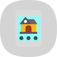 Real Estate App Flat Curve Icon Design vector