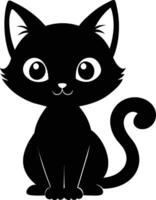 A graceful silhouette of a Cute Cat vector