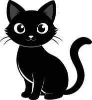 A graceful silhouette of a Cute Cat vector