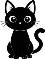 A graceful silhouette of a Cute Cat vector