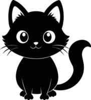 A graceful silhouette of a Cute Cat vector