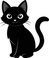 A graceful silhouette of a Cute Cat vector