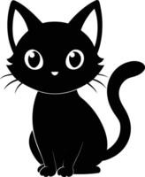 A graceful silhouette of a Cute Cat vector