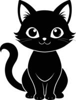 A graceful silhouette of a Cute Cat vector