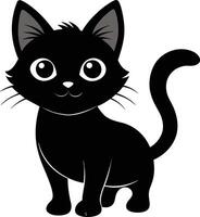 A graceful silhouette of a Cute Cat vector