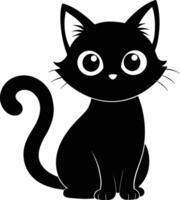 A graceful silhouette of a Cute Cat vector