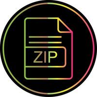 ZIP File Format Line Gradient Due Color Icon Design vector