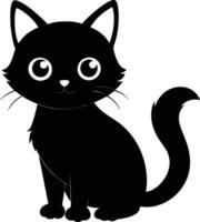 un agraciado silueta de un linda gato vector