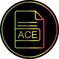 ACE File Format Line Gradient Due Color Icon Design vector