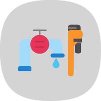 Plumbing installation Flat Curve Icon Design vector