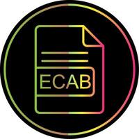 ecab archivo formato línea degradado debido color icono diseño vector