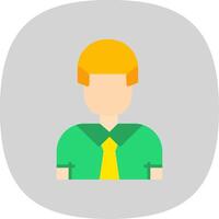 Employee Flat Curve Icon Design vector