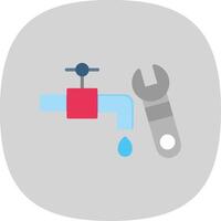 Plumbing Flat Curve Icon Design vector