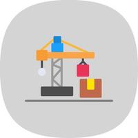 Crane Flat Curve Icon Design vector