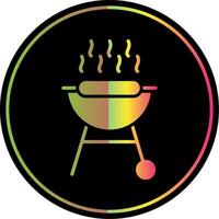 barbacoa parrilla glifo debido color icono diseño vector