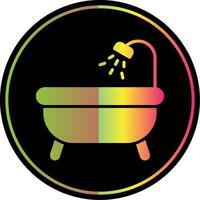 Bathtub Glyph Due Color Icon Design vector