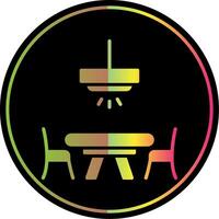 Dinner Table Glyph Due Color Icon Design vector