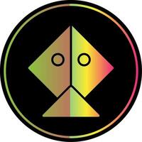 Kite Glyph Due Color Icon Design vector