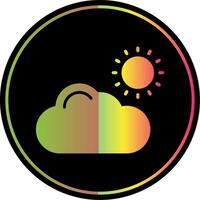 Cloud Glyph Due Color Icon Design vector