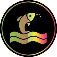 Fish Glyph Due Color Icon Design vector