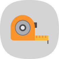 Measure Tape Flat Curve Icon Design vector
