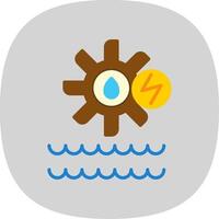 Hydro Power Flat Curve Icon Design vector