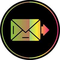 Email Glyph Due Color Icon Design vector