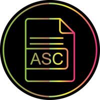 asc archivo formato línea degradado debido color icono diseño vector